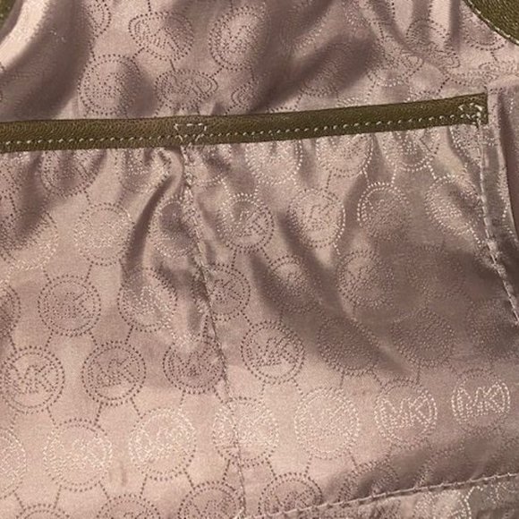 Michael Kors Knox Drawstring Loden Leather Bucket Bag w silver hardware EUC - Picture 14 of 16